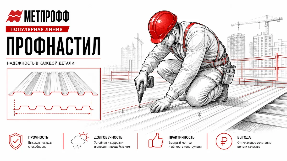 Профнастил НС-35 Метпрофф — образец профиля