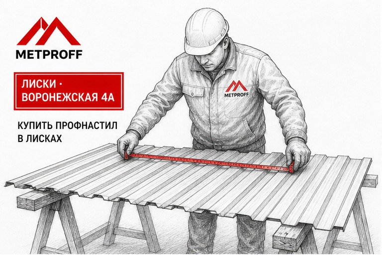 Купить профнастил в Лисках: лист, офис Воронежская 4А и склад Метпрофф
