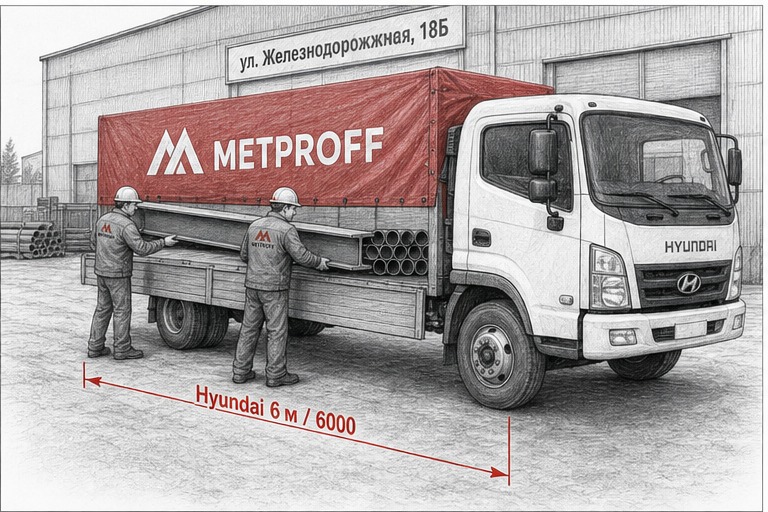 Доставка металла в Бобров своей Hyundai 6 метров