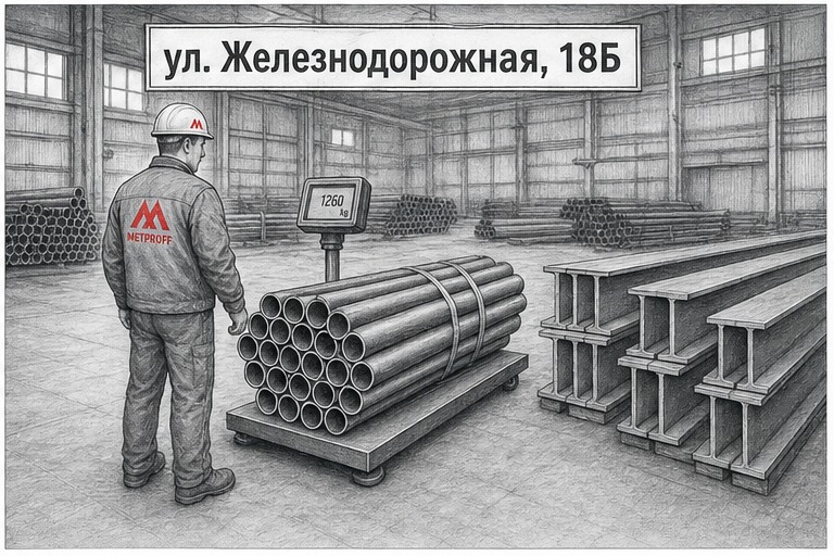 Стеллажи металлопроката на складе Метпрофф в Борисоглебске