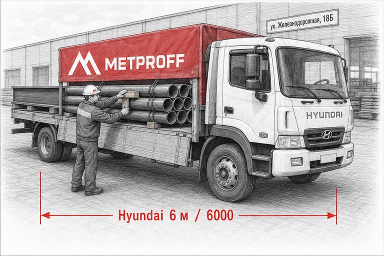 Доставка металла в Панино своей Hyundai 6 метров