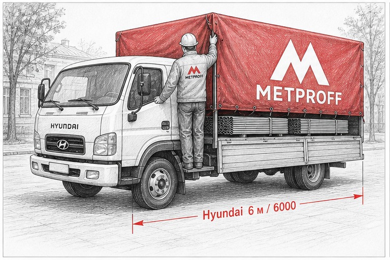 Доставка профнастила в Уварово своей Hyundai 6 метров
