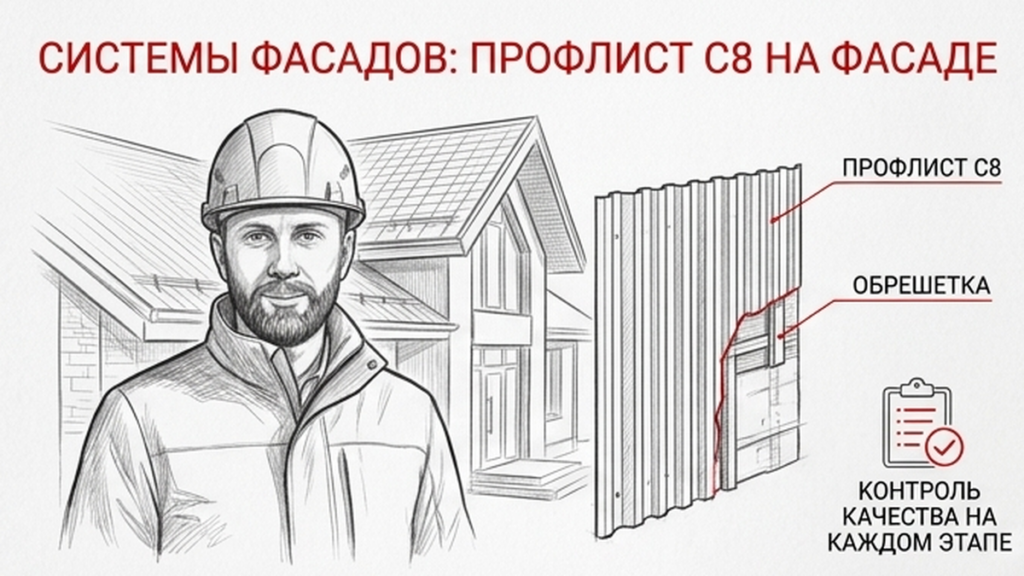 Профнастил С8 на фасад