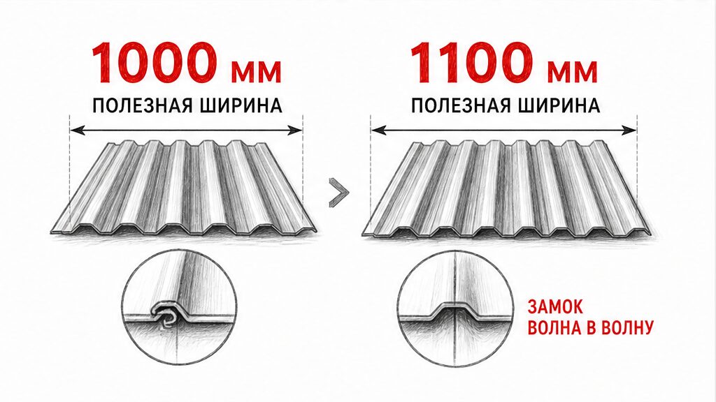 Жёсткость волны профнастила на кровле