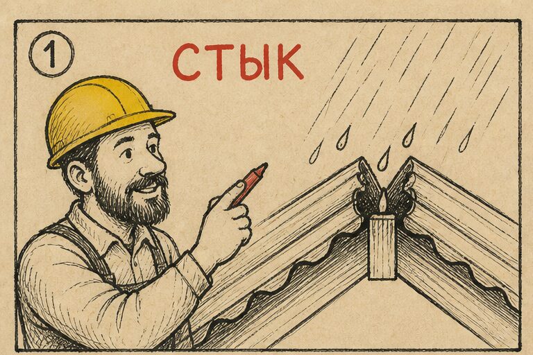 Открытый стык двух скатов без конька