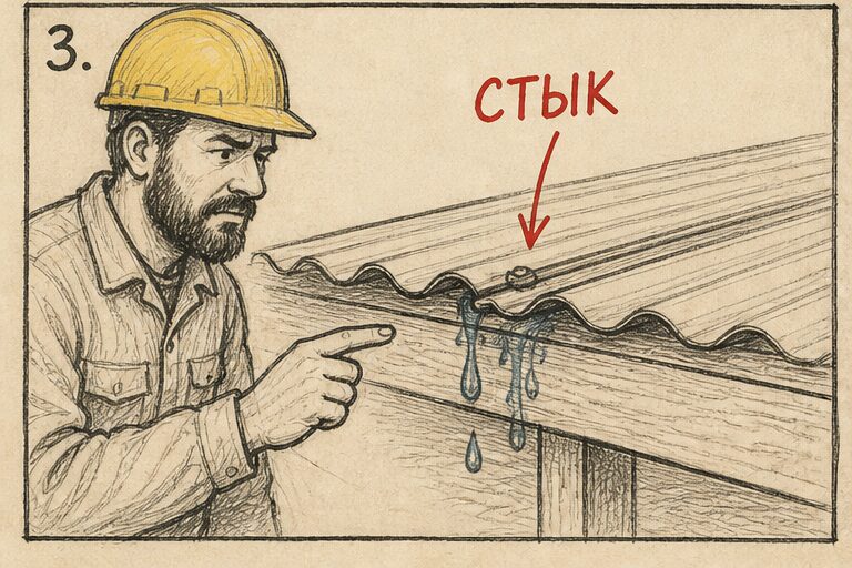 Короткий стык течёт на малом уклоне