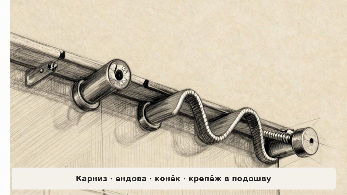 Узлы кровли: карниз, ендова, конёк, крепёж