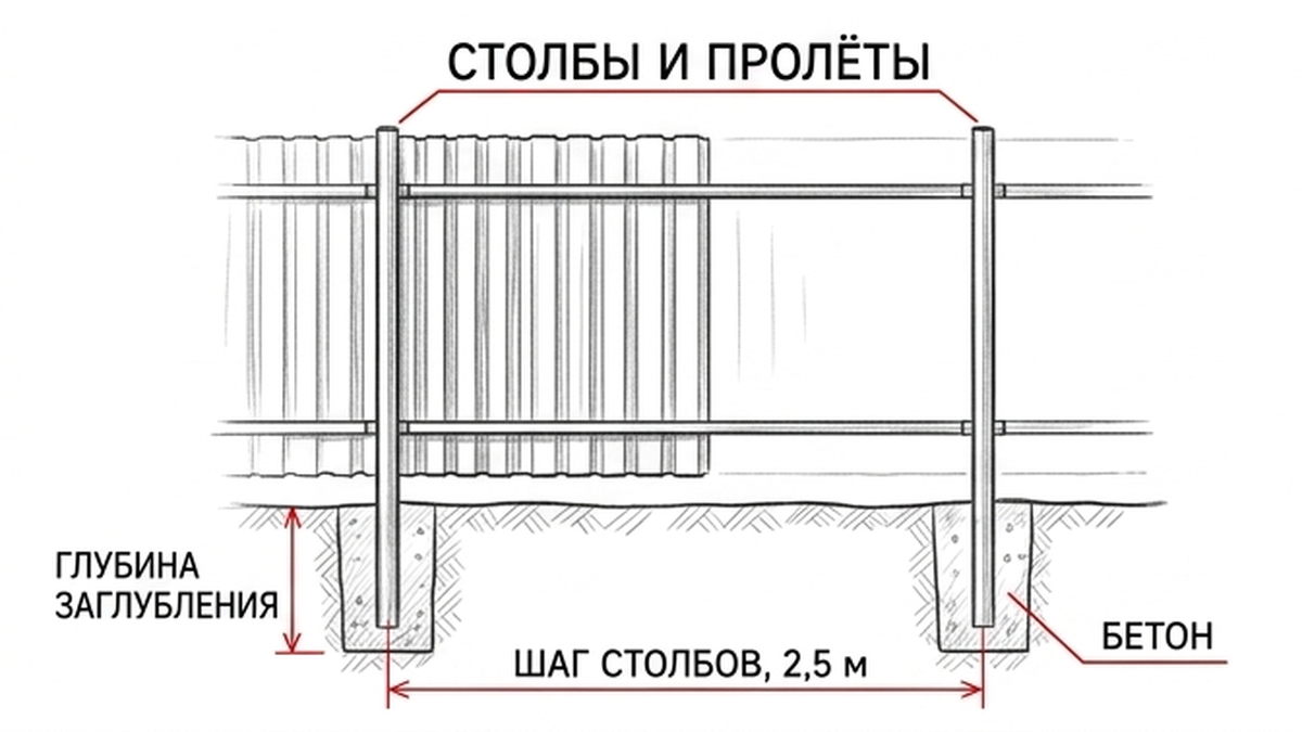 Столбы и пролёты