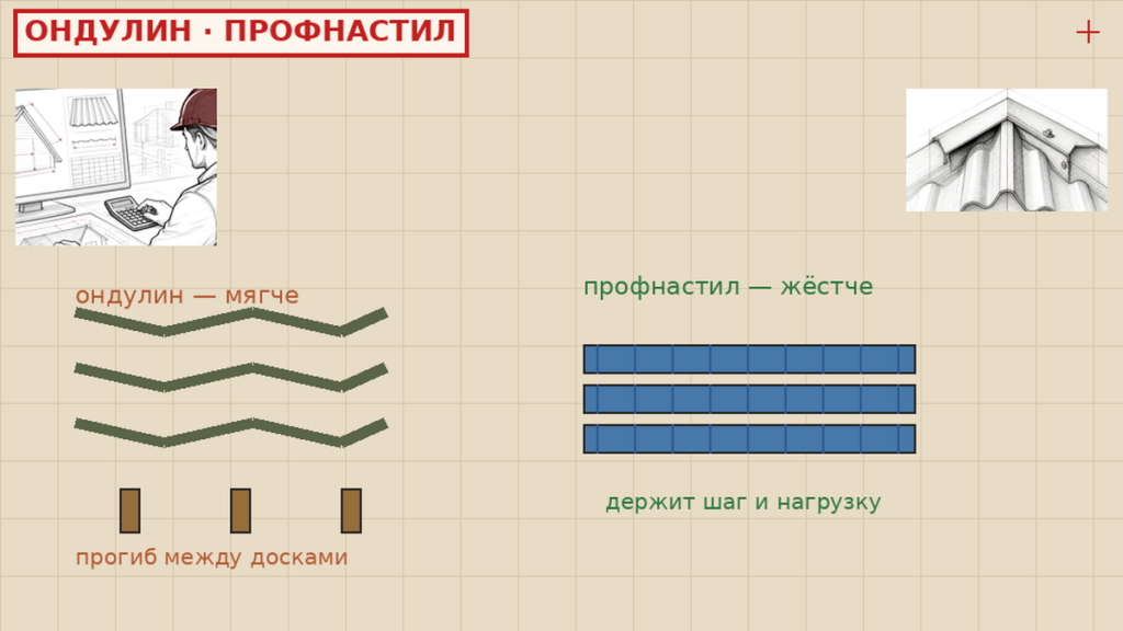 Ондулин или профнастил на скат — жёсткость и сравнение; база Железнодорожная 18Б Борисоглебск