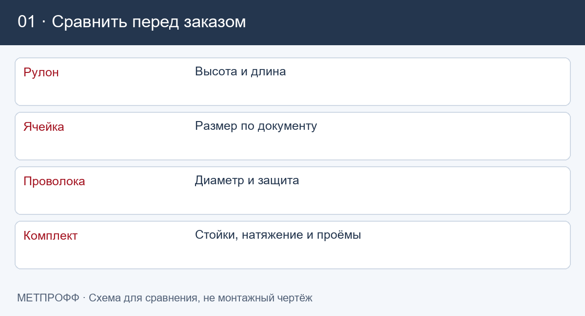 Какие параметры сравнить: Какую сетку-рабицу выбрать: ячейка, проволока и комплект